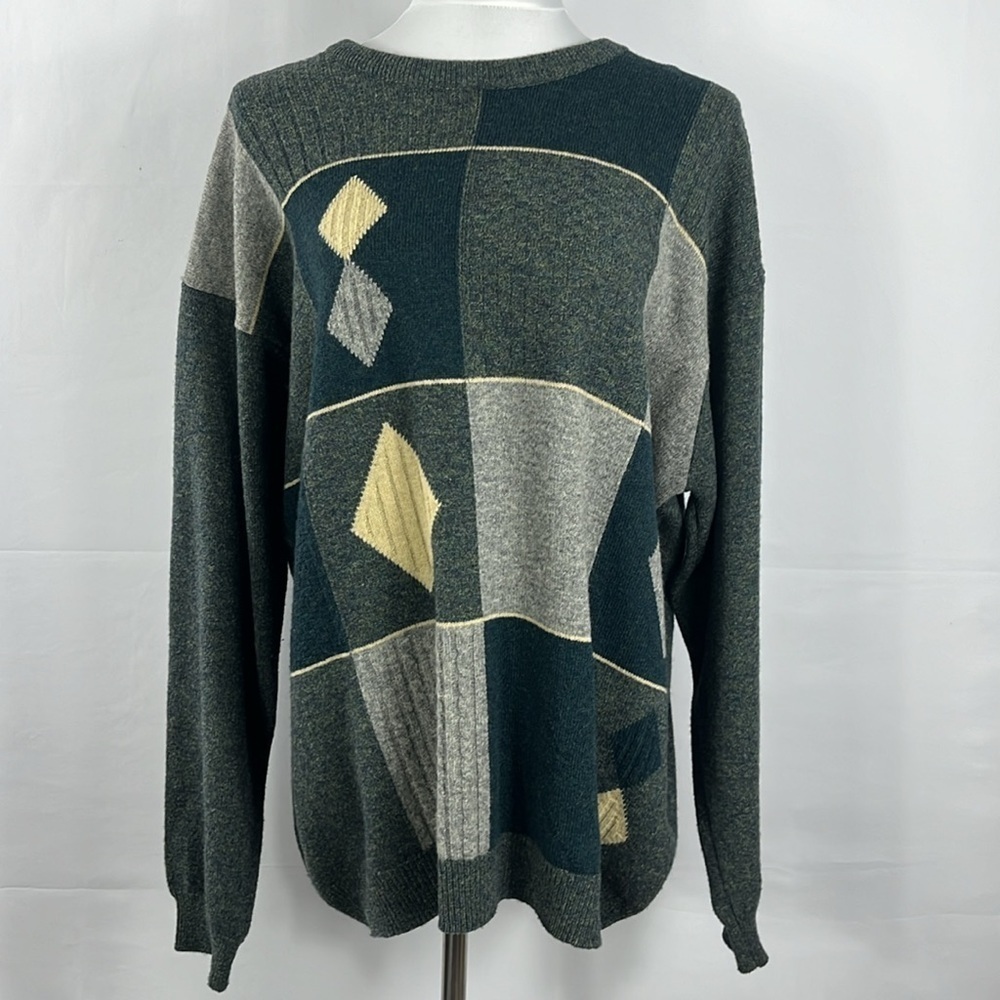 St. Michael For Marks & Spencer Pure New Wool  Pullover Sweater 3D Knit Size XL